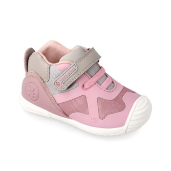 Παιδικό δερμάτινο sneaker για κορίτσια Biomecanics 221136-B ροζ